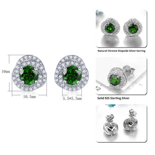 5x5mm Round Cut Natural Gemstone Spiral Halo Stud Earrings - Your Choice of Gemstone - Premium Jewelry from Dazzling Delights - Just $45! Shop now at Dazzling Delights