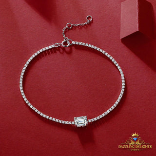 Emerald Cut Moissanite Tennis Bracelet - Premium Jewelry from Dazzling Delights - Just $149.95! Shop now at Dazzling Delights