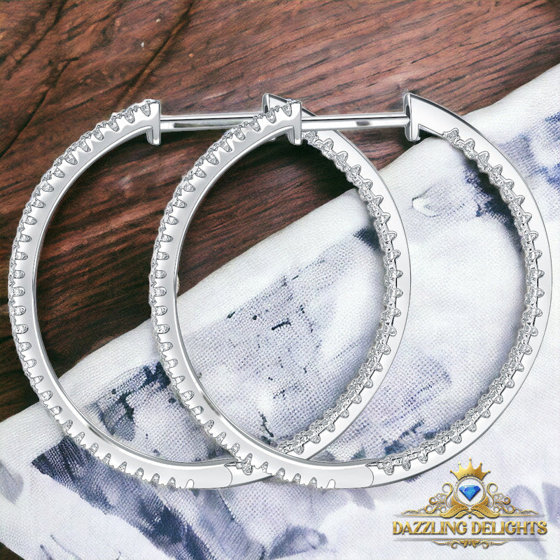 3cm Moissanite Full Eternity Hoop Earrings - Premium Jewelry from Dazzling Delights - Just $134.96! Shop now at Dazzling Delights