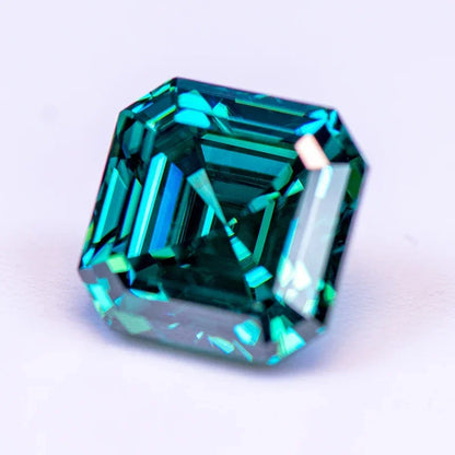 Emerald Green Asscher Cut Moissanites - Premium Jewelry from Dazzling Delights - Just $83.33! Shop now at Dazzling Delights