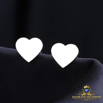 Titanium Solid Heart Stud Earrings - Premium Jewelry from Dazzling Delights - Just $17.21! Shop now at Dazzling Delights