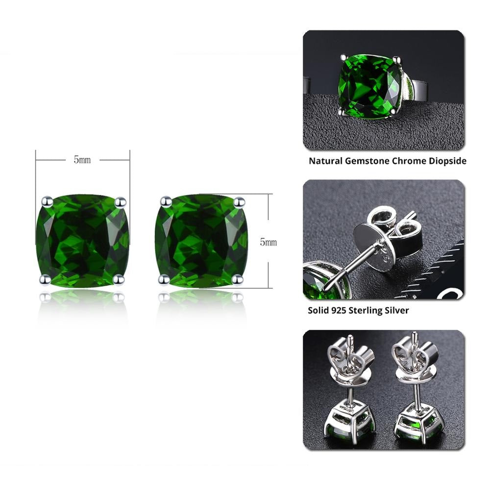 5x5mm Cushion Cut Natural Gemstone Stud Earrings - Your Choice of Gemstone - Premium Jewelry from Dazzling Delights - Just $50.96! Shop now at Dazzling Delights