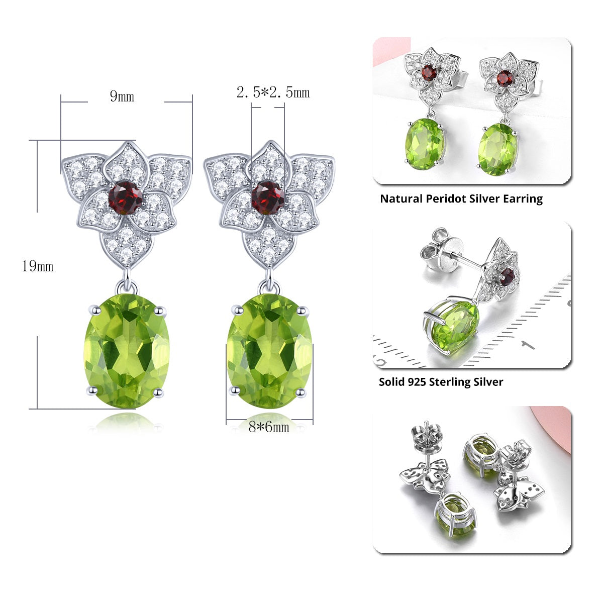 Natural Peridot and Garnet Earrings - Premium Jewelry from Dazzling Delights - Just $74.21! Shop now at Dazzling Delights