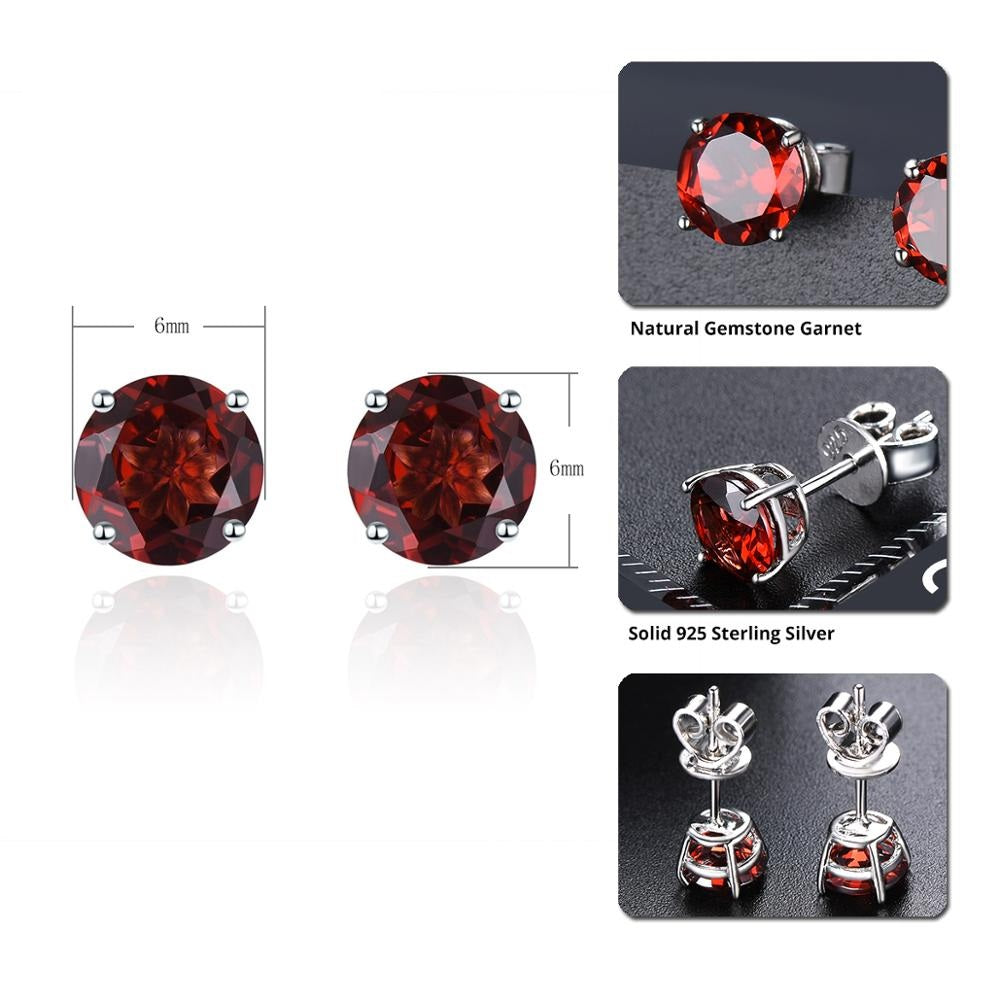 6mm Round Cut Natural Gemstone Stud Earrings - Your Choice of Gemstone - Premium Jewelry from Dazzling Delights - Just $56.21! Shop now at Dazzling Delights