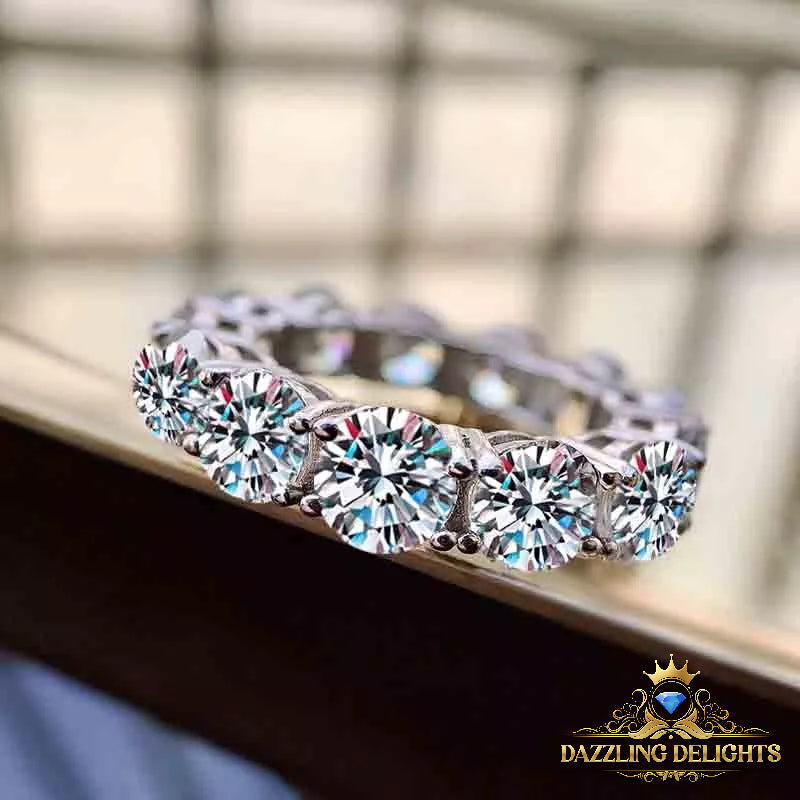 7ct Round Brilliant Cut Moissanite Full Eternity Ring Wedding Band - Premium Jewelry from Dazzling Delights - Just $144.71! Shop now at Dazzling Delights