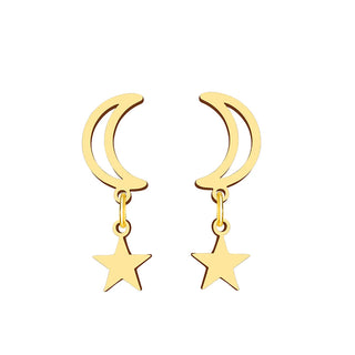 Titanium Moon and Star Stud Earrings - Premium Jewelry from Dazzling Delights - Just $27.95! Shop now at Dazzling Delights