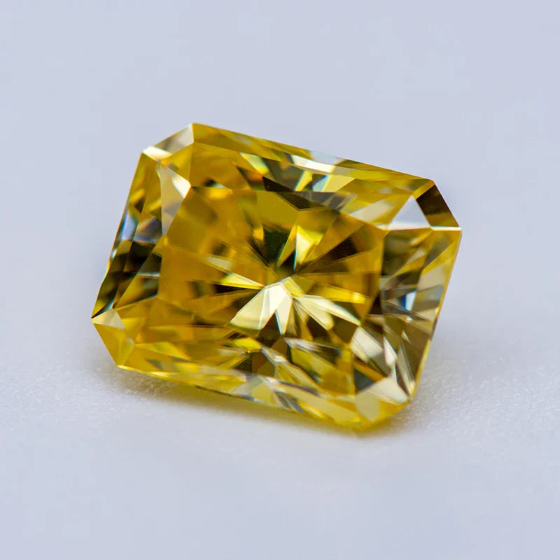 Sun Yellow Radiant Cut Moissanites - Premium Jewelry from Dazzling Delights - Just $83.33! Shop now at Dazzling Delights