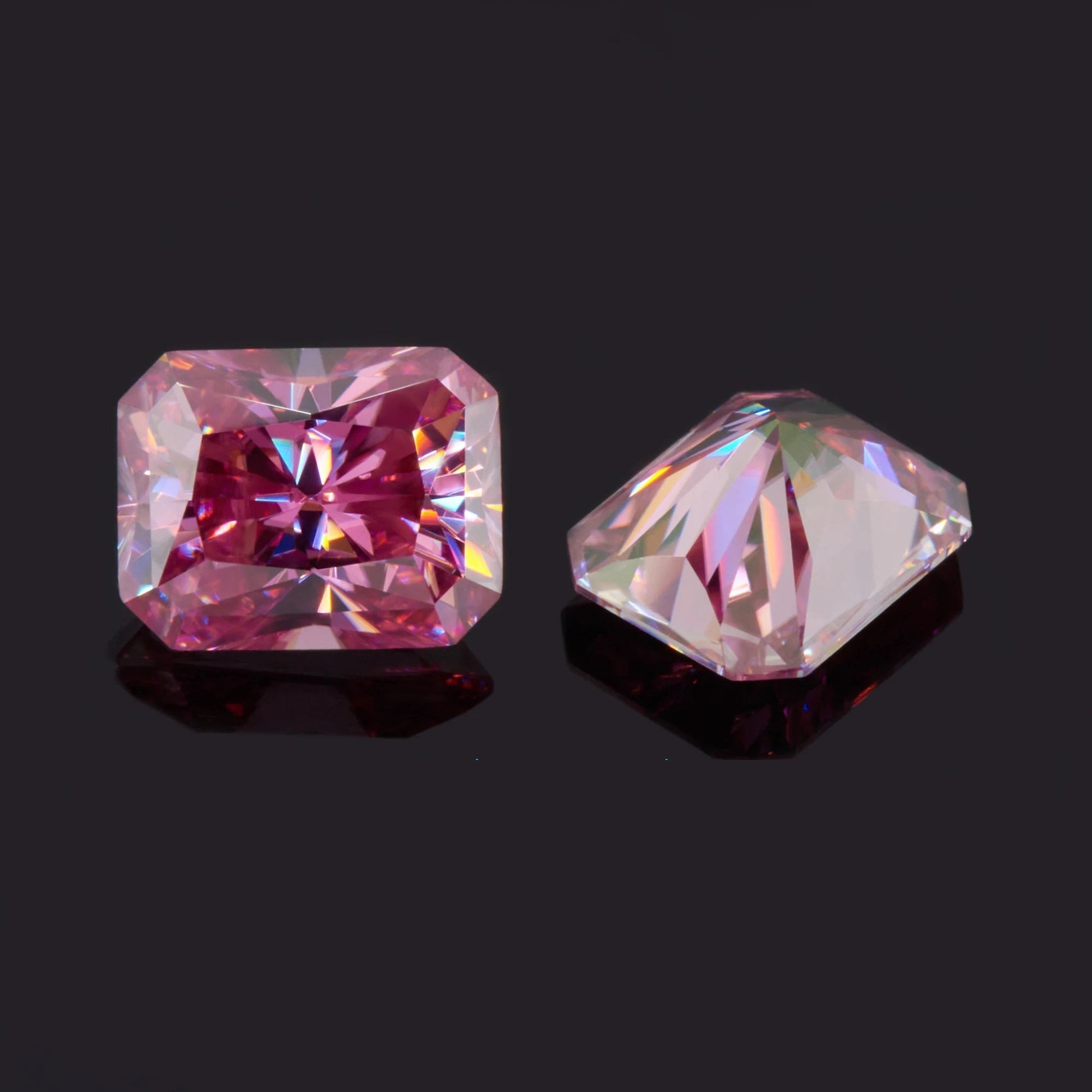 Vivid Pink Radiant Cut Moissanites - Premium Jewelry from Dazzling Delights - Just $83.33! Shop now at Dazzling Delights