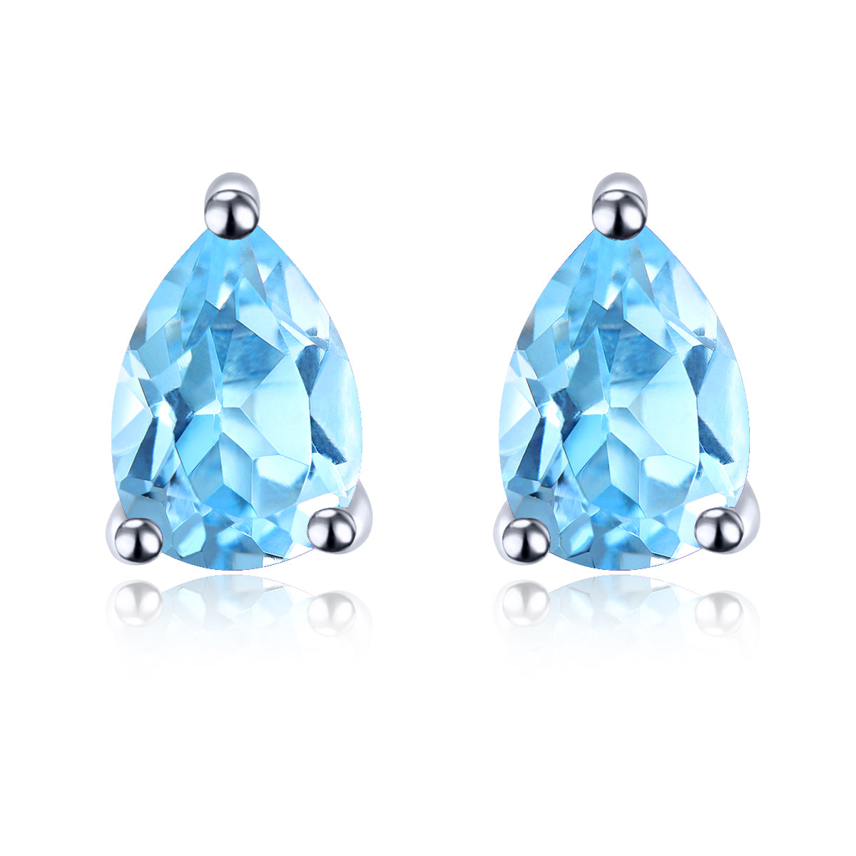 7x5mm Pear Cut Natural Gemstone Halo Stud Earrings - Your Choice of Gemstone - Premium Jewelry from Dazzling Delights - Just $61.95! Shop now at Dazzling Delights