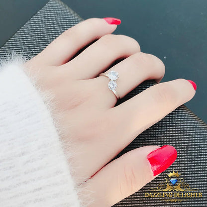 Titanium Open Ring with 6mm Cubic Zirconia - Premium Jewelry from Dazzling Delights - Just $35.21! Shop now at Dazzling Delights