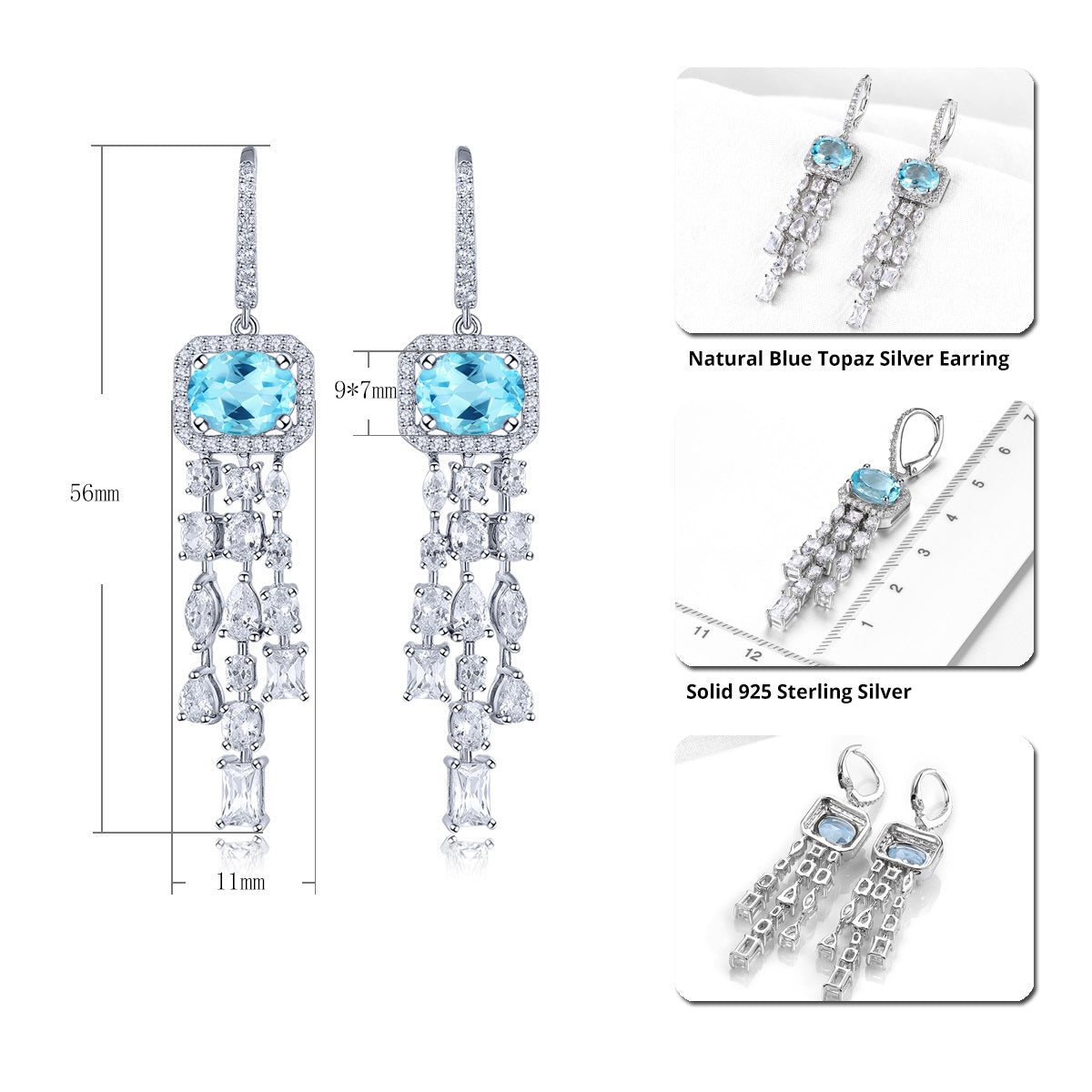 4.5 Carats Natural Gemstone Dangle Earrings - Your Choice of Gemstone - Premium Jewelry from Dazzling Delights - Just $89.96! Shop now at Dazzling Delights