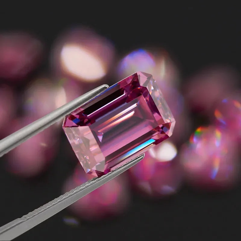 Vivid Pink Emerald Cut Moissanites - Premium Jewelry from Dazzling Delights - Just $83.33! Shop now at Dazzling Delights