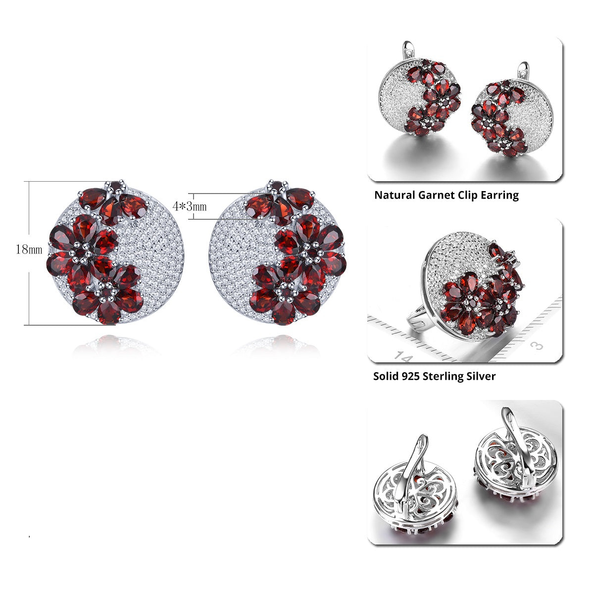 5.2 Carats Garnet Flower Earrings - Premium Jewelry from Dazzling Delights - Just $95.96! Shop now at Dazzling Delights