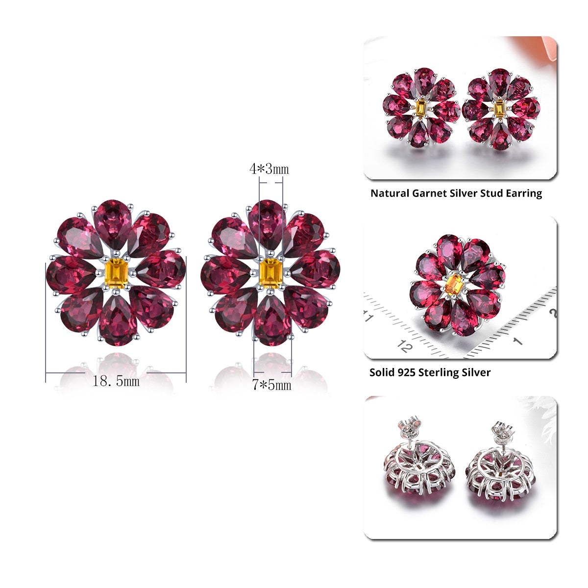 14 Carat Rhodolite Rose Garnet Earrings - Premium Jewelry from Dazzling Delights - Just $147.71! Shop now at Dazzling Delights