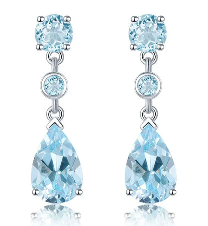 4 Carats Natural Topaz Dangle Earrings - Your Choice of Hue - Premium Jewelry from Dazzling Delights - Just $92.95! Shop now at Dazzling Delights