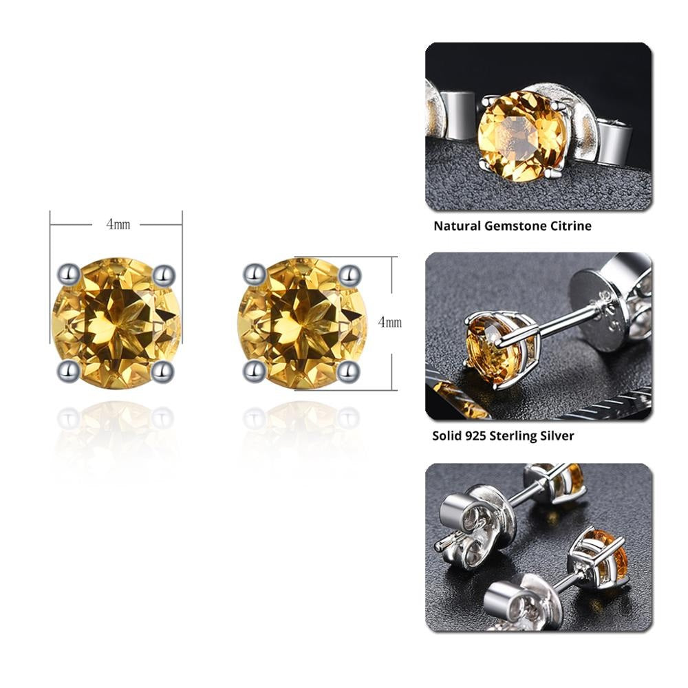 4mm Round Cut Natural Gemstone Stud Earrings - Your Choice of Gemstone - Premium Jewelry from Dazzling Delights - Just $47.96! Shop now at Dazzling Delights