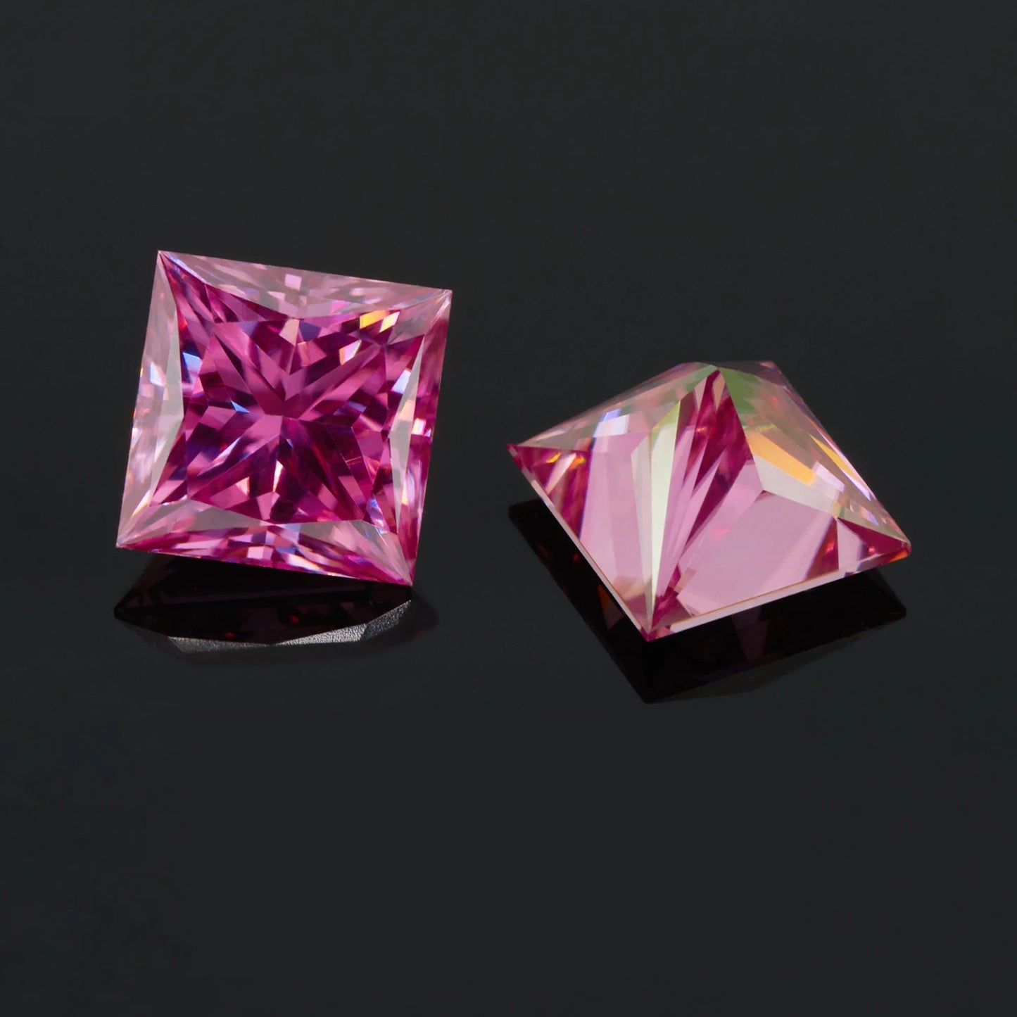 Vivid Pink Princess Cut Moissanites - Premium Jewelry from Dazzling Delights - Just $83.33! Shop now at Dazzling Delights