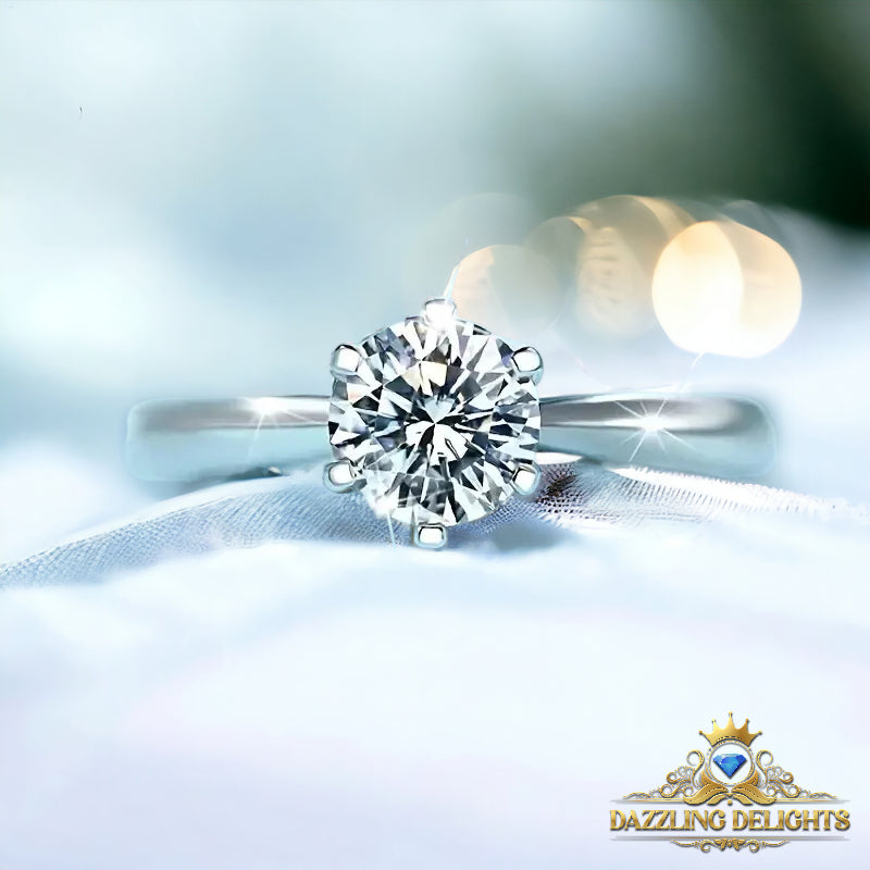 Classic 6 Prong Tiffany Style Solitaire Moissanite Engagement Ring - Premium Jewelry from Dazzling Delights - Just $64.46! Shop now at Dazzling Delights