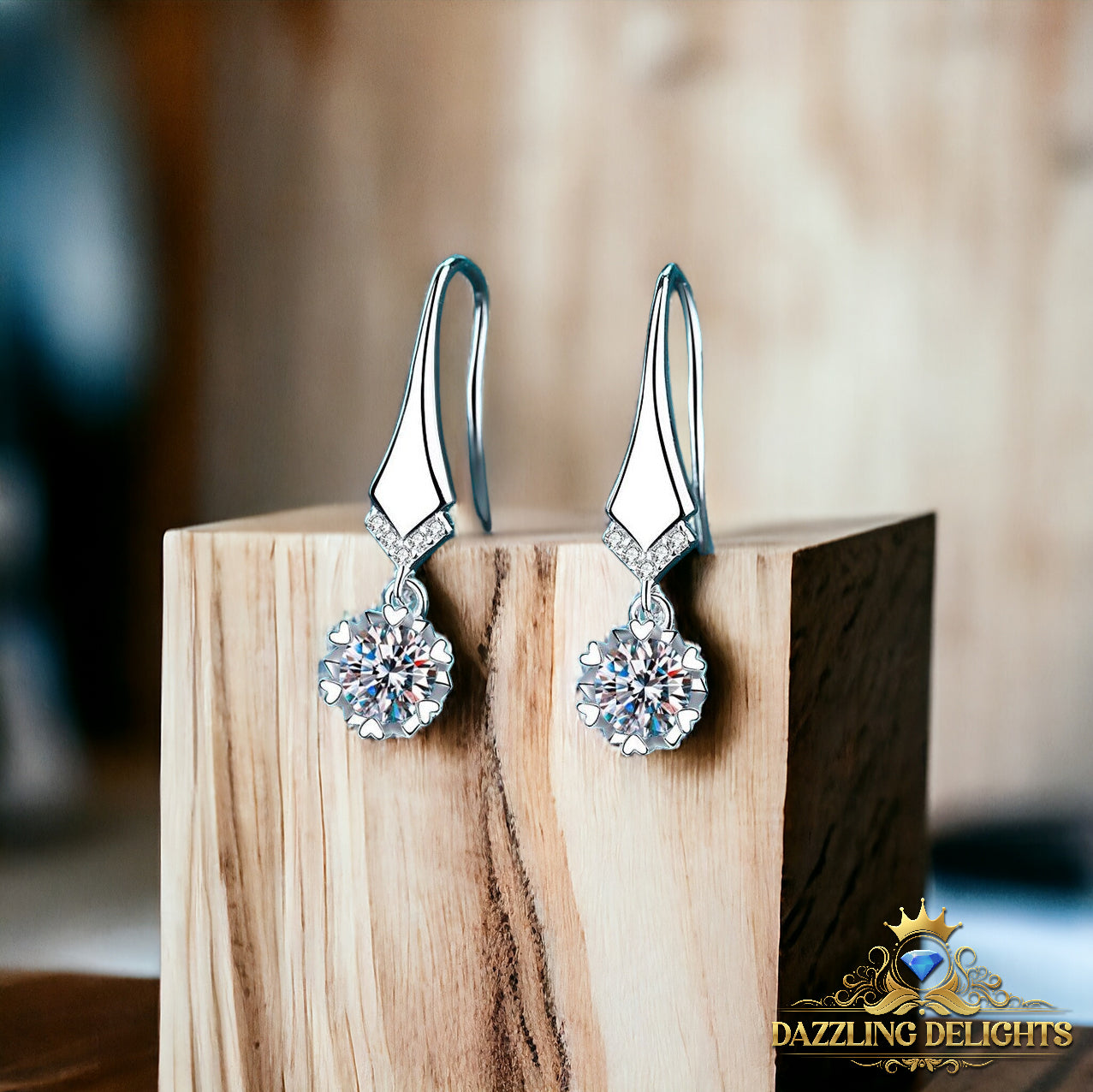 Elegant 6.5mm Moissanite Drop Earrings - Premium Jewelry from Dazzling Delights - Just $112.46! Shop now at Dazzling Delights