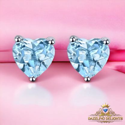 6x6mm Heart Cut Natural Gemstone Stud Earrings - Your Choice of Gemstone - Premium Jewelry from Dazzling Delights - Just $44.96! Shop now at Dazzling Delights