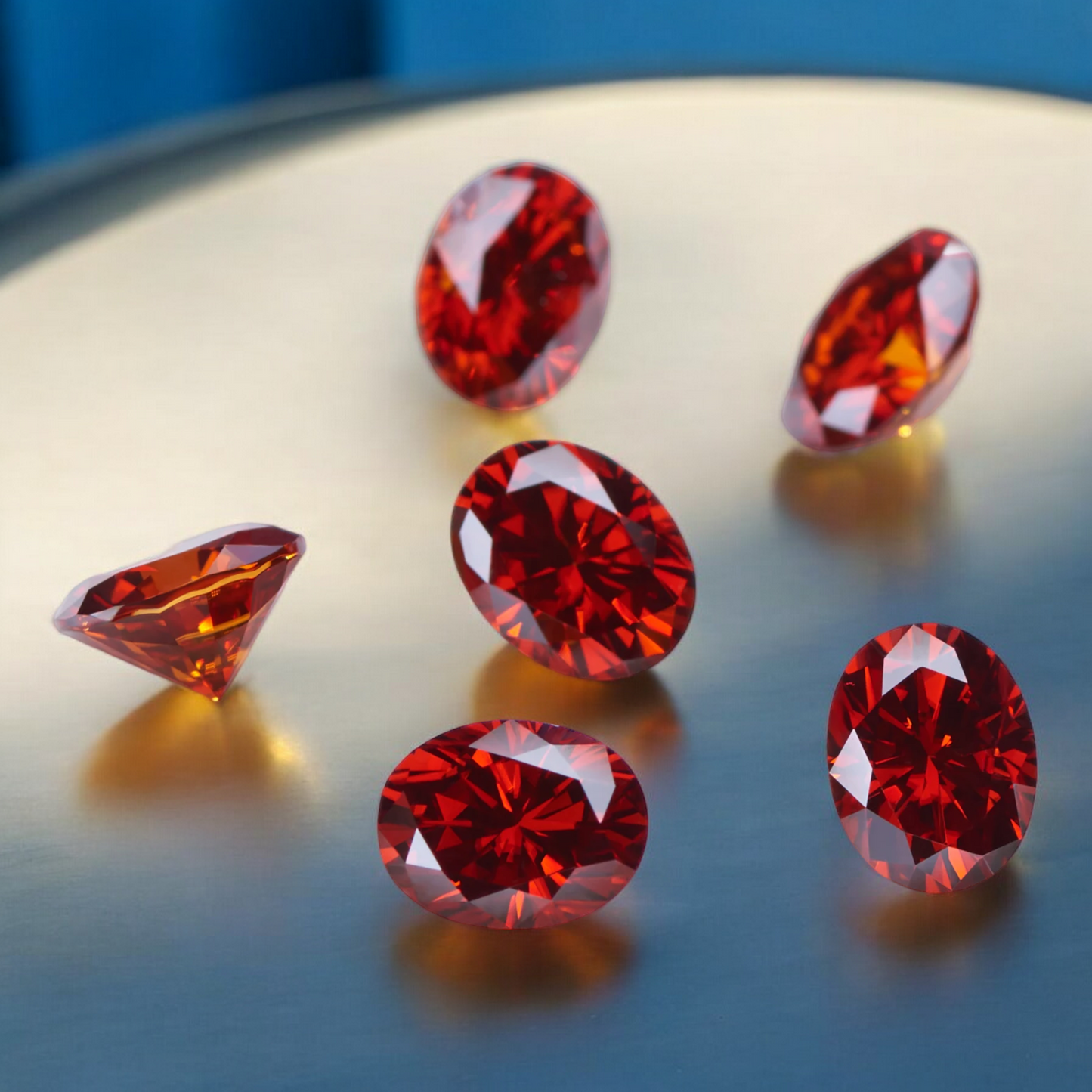 Pigeon Blood Red Oval Cut Moissanites - Premium Jewelry from Dazzling Delights - Just $83.33! Shop now at Dazzling Delights