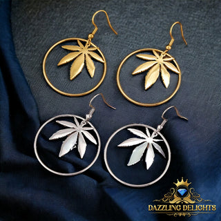 Titanium Circle Leaf Dangle Earrings - Premium Jewelry from Dazzling Delights - Just $27.95! Shop now at Dazzling Delights