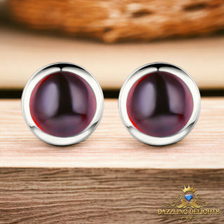 5mm Round Cabochon Cut Natural Gemstone Stud Earrings - Your Choice of Gemstone - Premium Jewelry from Dazzling Delights - Just $33.75! Shop now at Dazzling Delights