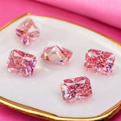 Soft Pink Radiant Cut Moissanites - Premium Jewelry from Dazzling Delights - Just $83.33! Shop now at Dazzling Delights