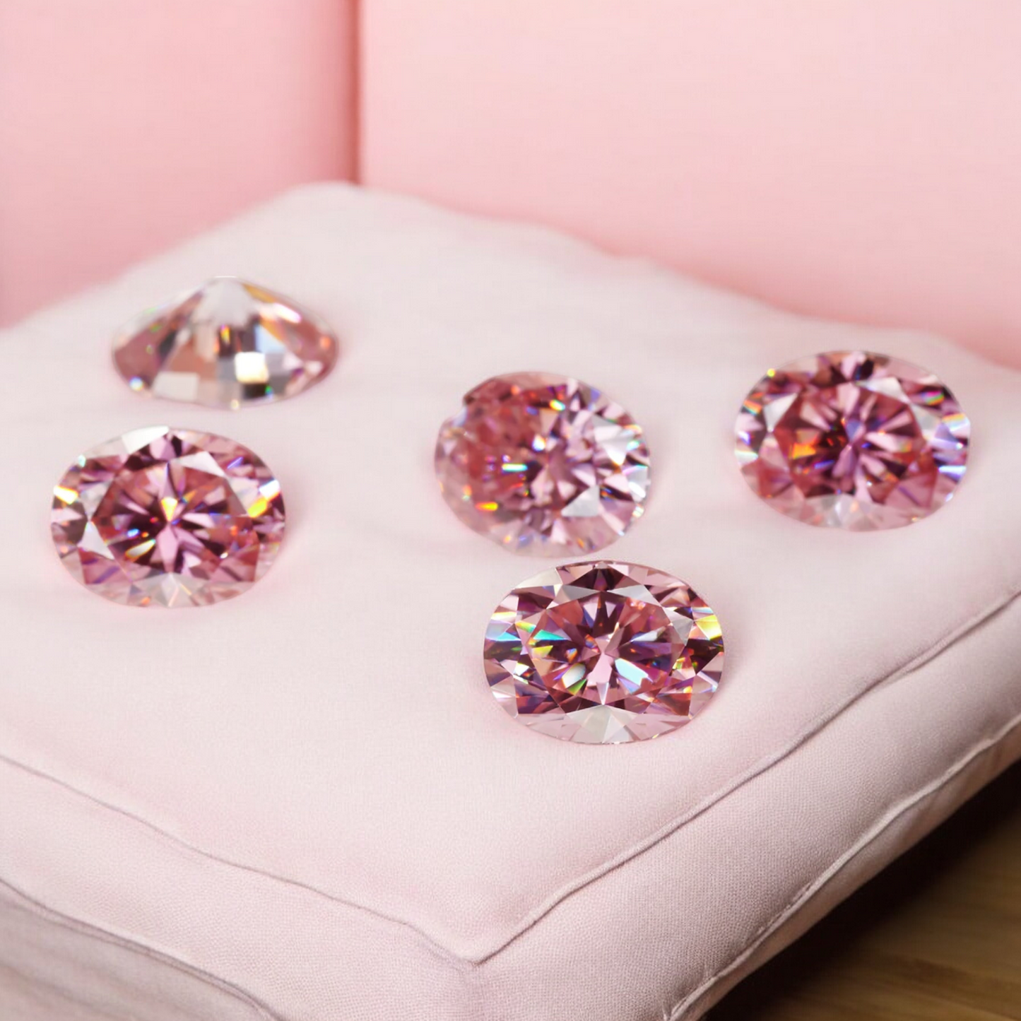 Soft Pink Oval Cut Moissanites - Premium Jewelry from Dazzling Delights - Just $83.33! Shop now at Dazzling Delights