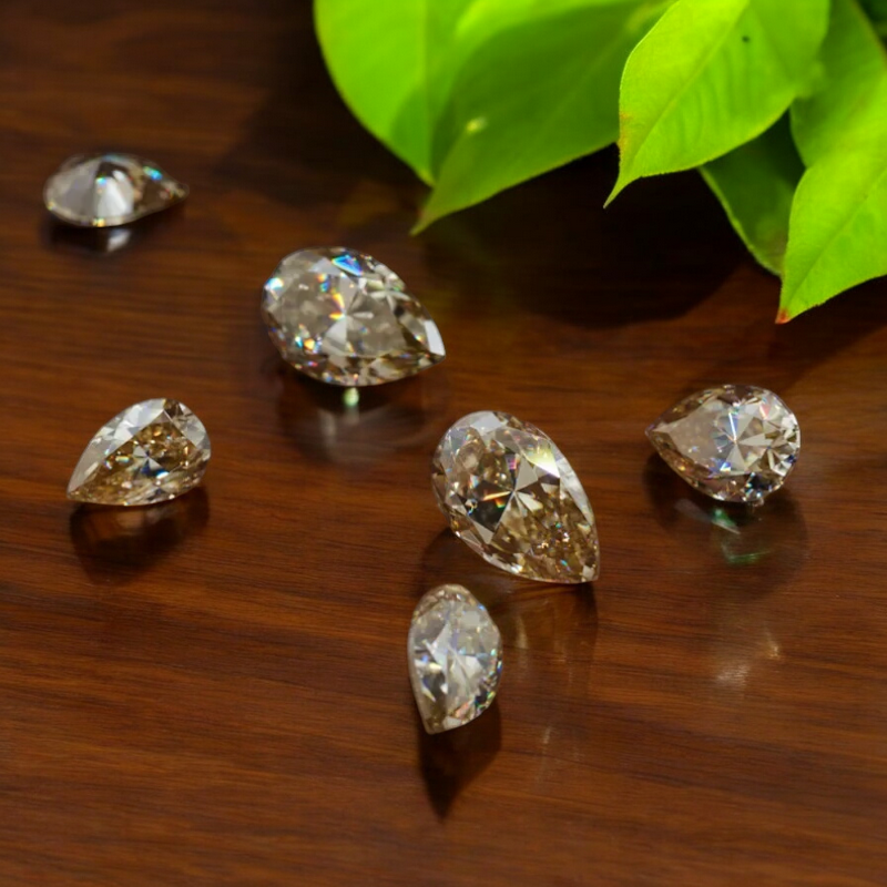 Champagne Pear Cut Moissanites - Premium Jewelry from Dazzling Delights - Just $83.33! Shop now at Dazzling Delights