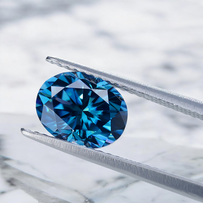 Cornflower Blue Oval Cut Moissanites - Premium Jewelry from Dazzling Delights - Just $83.33! Shop now at Dazzling Delights