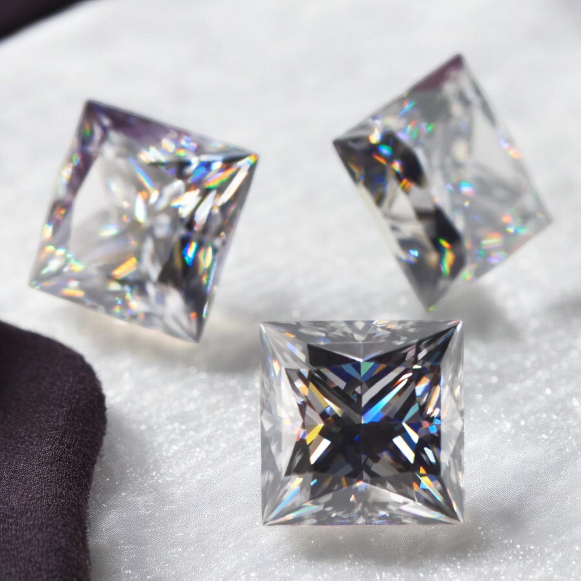 Grey Princess Cut Moissanites - Premium Jewelry from Dazzling Delights - Just $83.33! Shop now at Dazzling Delights