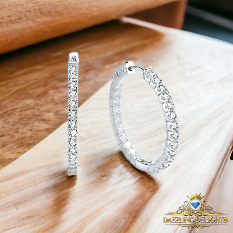 2.88ct Moissanite 3.5cm Hoop Earrings - Premium Jewelry from Dazzling Delights - Just $161.21! Shop now at Dazzling Delights