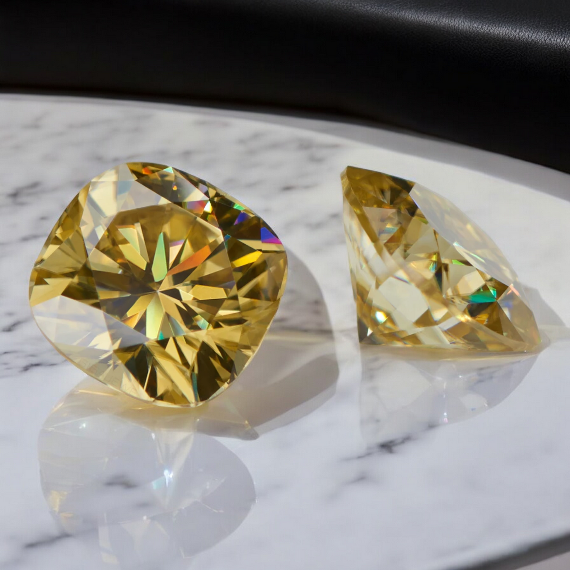 Sun Yellow Cushion Cut Moissanites - Premium Jewelry from Dazzling Delights - Just $83.33! Shop now at Dazzling Delights