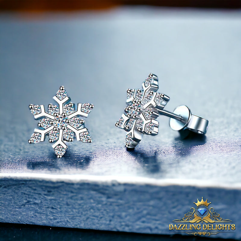 Snowflake Moissanite Stud Earrings - Premium Jewelry from Dazzling Delights - Just $89.96! Shop now at Dazzling Delights