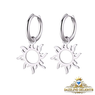 Titanium Sunburst Sleeper Dangle Earrings - Premium Jewelry from Dazzling Delights - Just $27.95! Shop now at Dazzling Delights