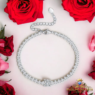 Princess Cut Moissanite Tennis Bracelet - Premium Jewelry from Dazzling Delights - Just $149.95! Shop now at Dazzling Delights