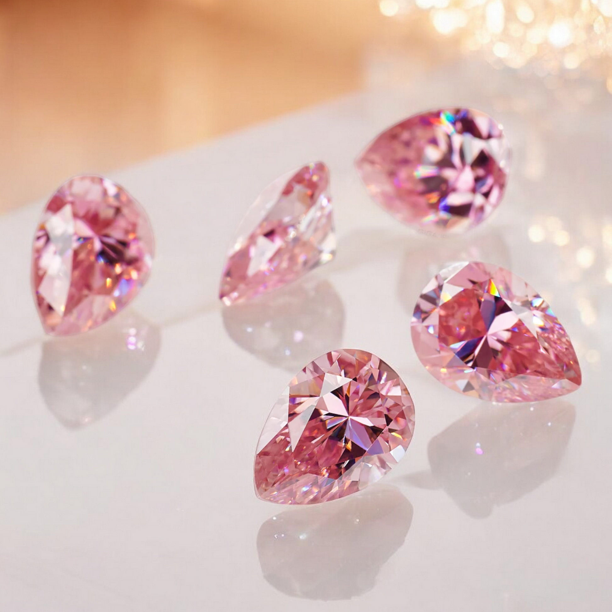 Soft Pink Pear Cut Moissanites - Premium Jewelry from Dazzling Delights - Just $83.33! Shop now at Dazzling Delights