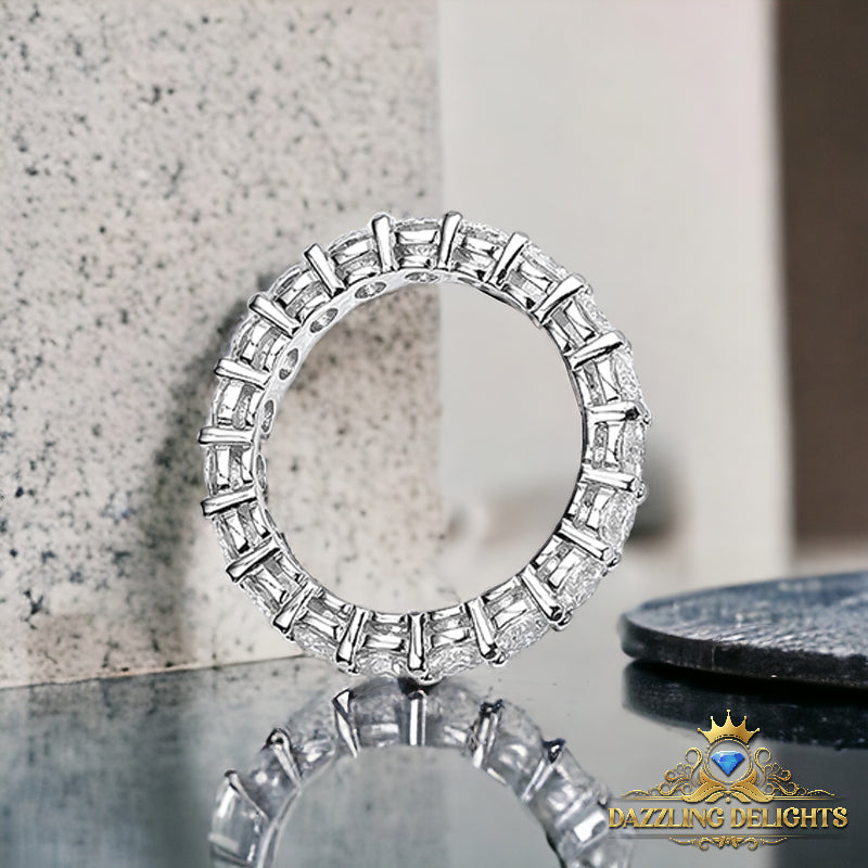 2.1ct Round Brilliant Cut Moissanite Full Eternity Ring Wedding Band - Premium Jewelry from Dazzling Delights - Just $83.96! Shop now at Dazzling Delights