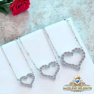 Moissanite Hollow Heart Pendant Necklace - Premium Jewelry from Dazzling Delights - Just $57.75! Shop now at Dazzling Delights