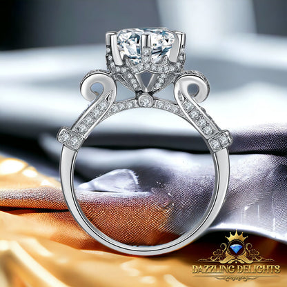 Ornate Royal Protea Moissanite Ring - Premium Jewelry from Dazzling Delights - Just $149.95! Shop now at Dazzling Delights