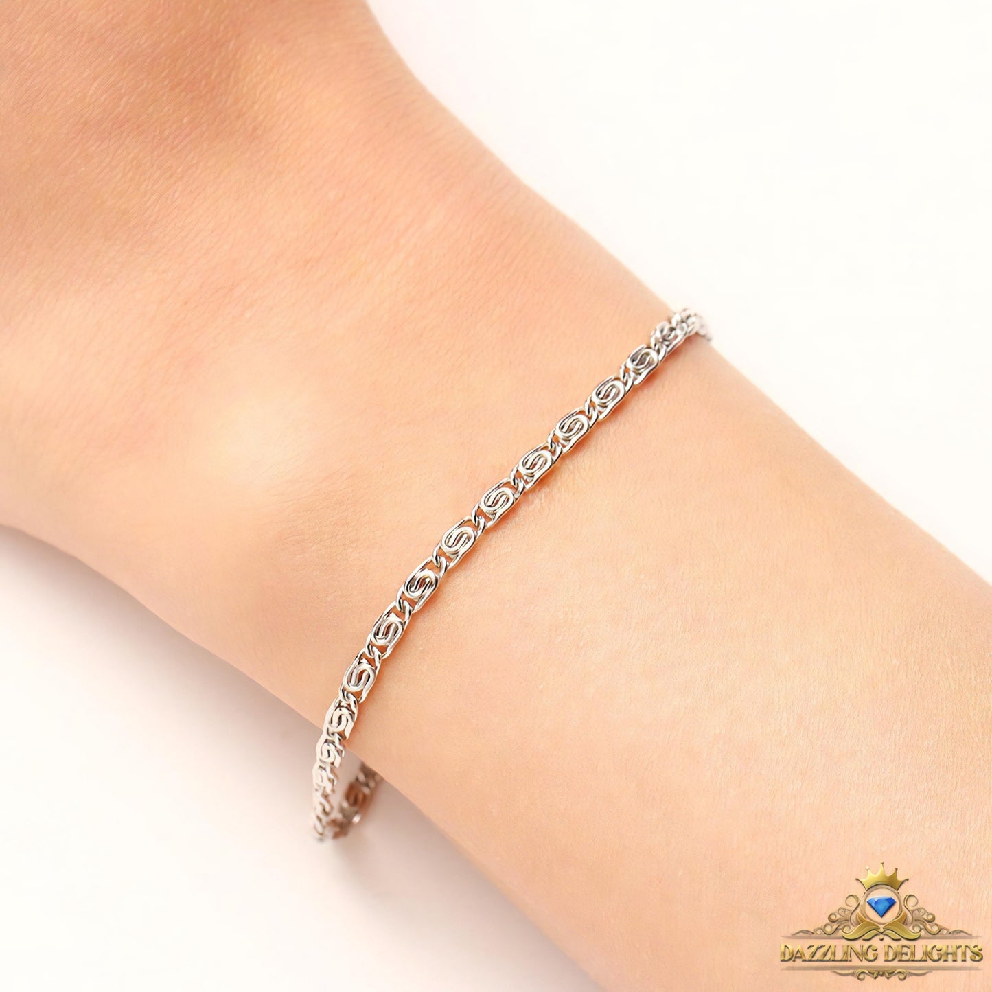 Silver Titanium Chain Bracelet - Premium Jewelry from Dazzling Delights - Just $14.96! Shop now at Dazzling Delights