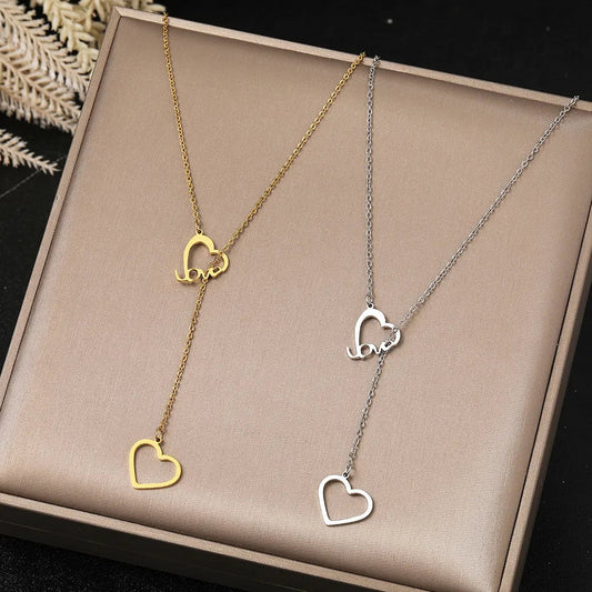 Titanium Love Heart Pendant Necklace - Premium Jewelry from Dazzling Delights - Just $18.71! Shop now at Dazzling Delights