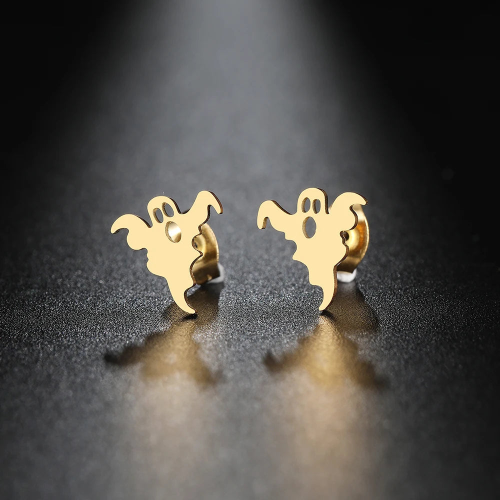 Titanium Ghost Halloween Stud Earrings - Premium Jewelry from Dazzling Delights - Just $21.71! Shop now at Dazzling Delights