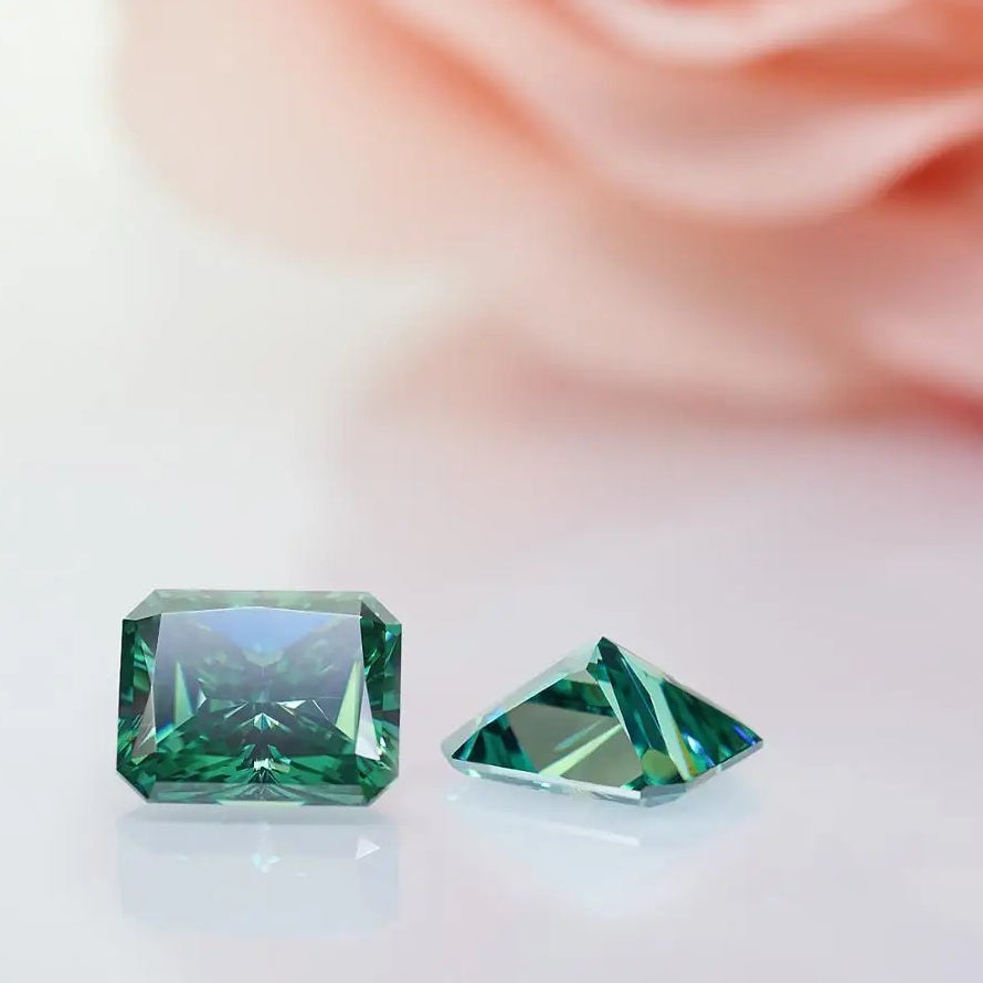 Green Radiant Cut Moissanites - Premium Jewelry from Dazzling Delights - Just $83.33! Shop now at Dazzling Delights