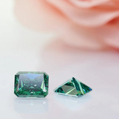 Green Radiant Cut Moissanites - Premium Jewelry from Dazzling Delights - Just $83.33! Shop now at Dazzling Delights