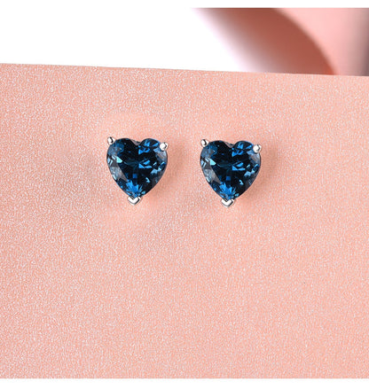 8x8mm 4.3ct Heart Cut Natural Gemstone Stud Earrings - Your Choice of Gemstone - Premium Jewelry from Dazzling Delights - Just $50.96! Shop now at Dazzling Delights