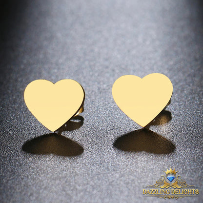 Titanium Solid Heart Stud Earrings - Premium Jewelry from Dazzling Delights - Just $17.21! Shop now at Dazzling Delights