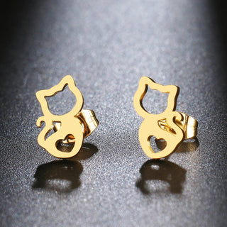 Titanium Cat Stud Earrings - Premium Jewelry from Dazzling Delights - Just $24.95! Shop now at Dazzling Delights