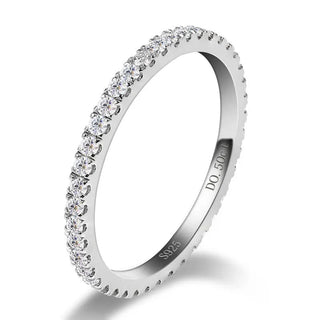 0.50ct Round Brilliant Cut Moissanite Full Eternity Ring Wedding Band - Premium Jewelry from Dazzling Delights - Just $111.95! Shop now at Dazzling Delights